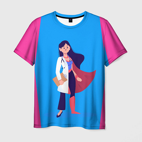 Мужская футболка Медсестра Super Nurse Z / 3D-принт – фото 1