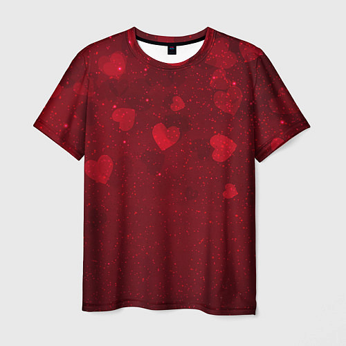 Мужская футболка КРАСНЫЕ СЕРДЕЧКИ HEART Z / 3D-принт – фото 1