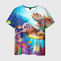 Футболка мужская Морские черепахи, цвет: 3D-принт