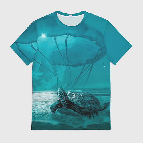 Мужская футболка Медуза и черепаха / 3D-принт – фото 1