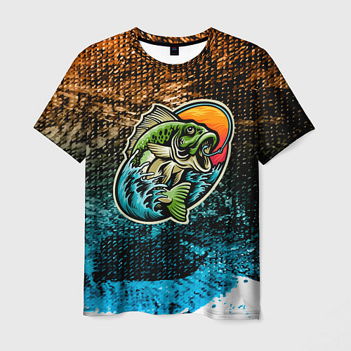 Мужская футболка Рыба на крючке / 3D-принт – фото 1