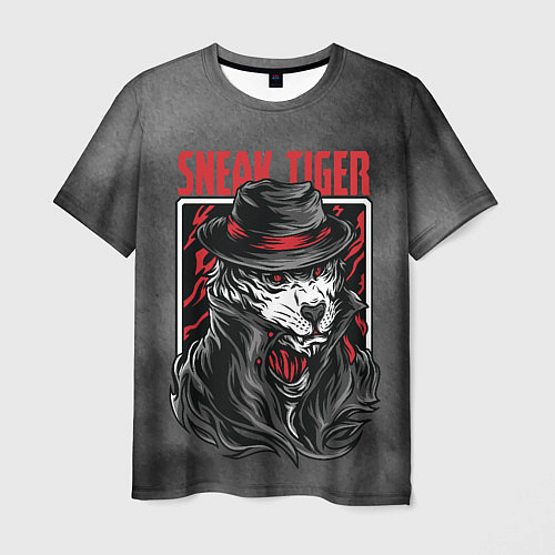 Мужская футболка Sneak Tiger / 3D-принт – фото 1