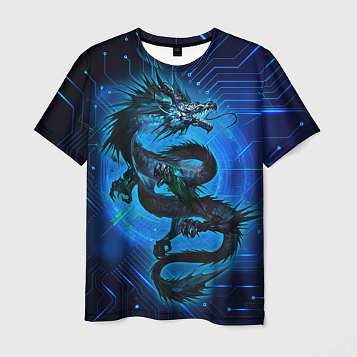 Мужская футболка Кибер-Dragon / 3D-принт – фото 1