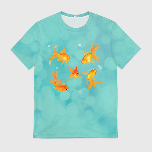 Мужская футболка Золотые рыбки / 3D-принт – фото 1