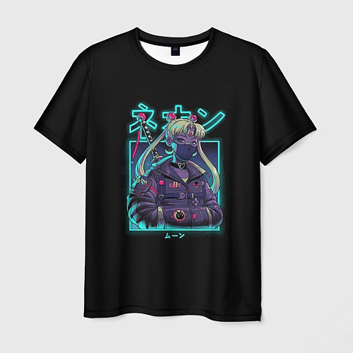 Мужская футболка Neon Moon / 3D-принт – фото 1