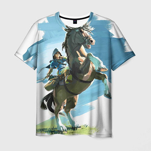 Мужская футболка Линк на коне / 3D-принт – фото 1