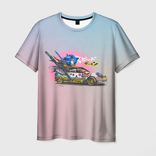 Мужская футболка Sonic racer / 3D-принт – фото 1