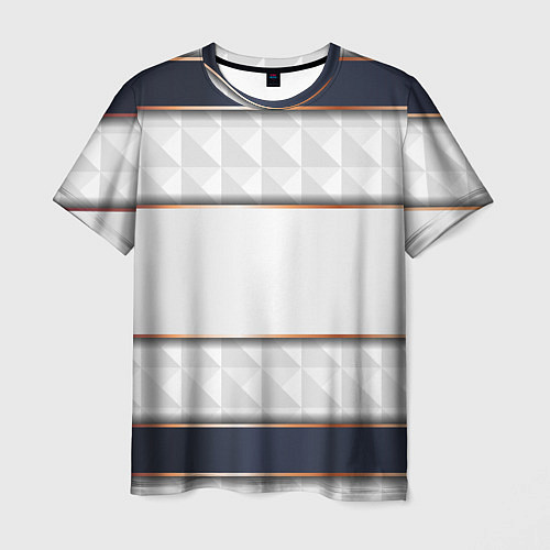 Мужская футболка White 3d lines / 3D-принт – фото 1