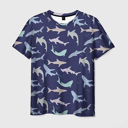 Мужская футболка Акулы разные / 3D-принт – фото 1