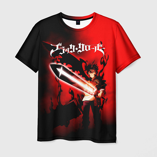Мужская футболка Чёрный Аста красный туман / 3D-принт – фото 1