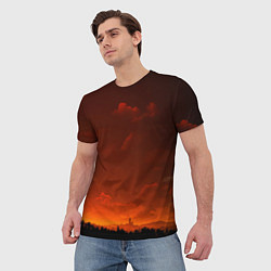 Футболка мужская Кровавый закат, цвет: 3D-принт — фото 2