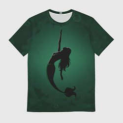 Футболка мужская Русалка силуэт, цвет: 3D-принт