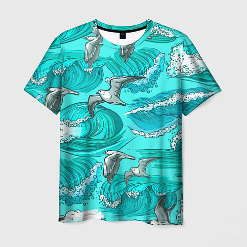 Мужская футболка Чайки в море / 3D-принт – фото 1