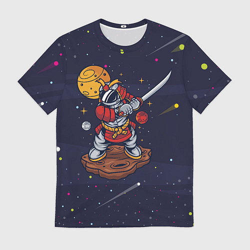 Мужская футболка Космический самурай / 3D-принт – фото 1
