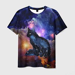 Футболка мужская Кот в космосе, цвет: 3D-принт