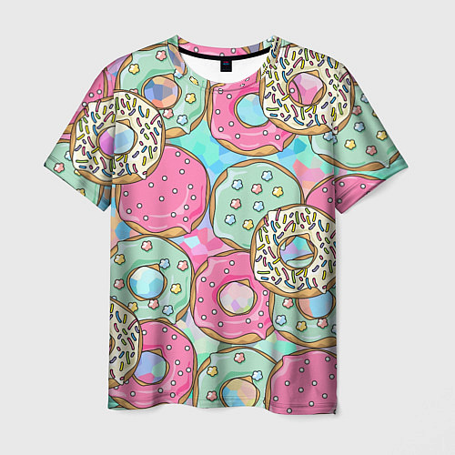 Мужская футболка РазНоцветные Пончики / 3D-принт – фото 1
