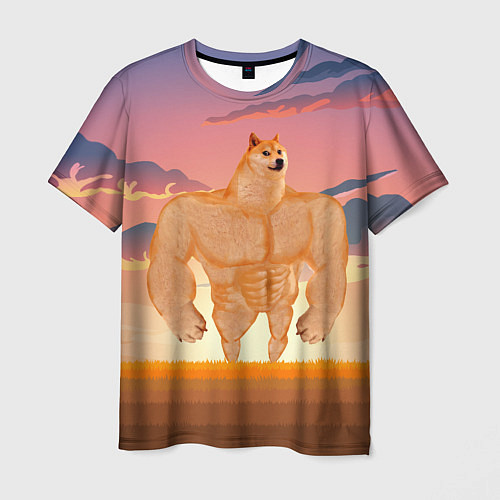 Мужская футболка Мем собака качок DOGE / 3D-принт – фото 1