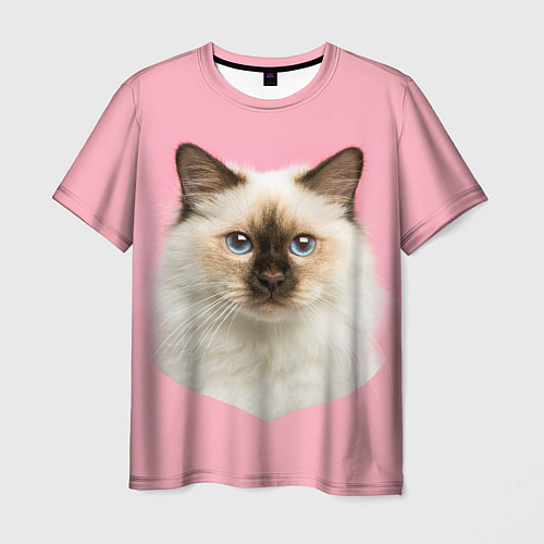 Мужская футболка Пушистый кот / 3D-принт – фото 1