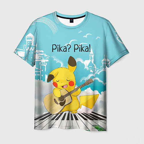 Мужская футболка Пикачу играет на гитаре / 3D-принт – фото 1