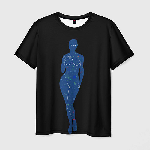 Мужская футболка Девушка космос / 3D-принт – фото 1