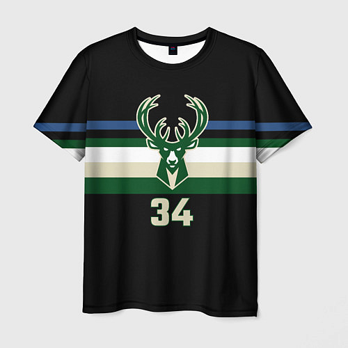 Мужская футболка Milwaukee Bucks форма Яннис Адетокумбо / 3D-принт – фото 1