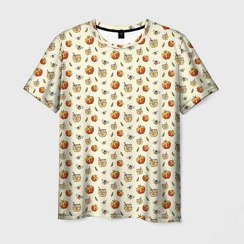Мужская футболка Яблоки и мёд / 3D-принт – фото 1