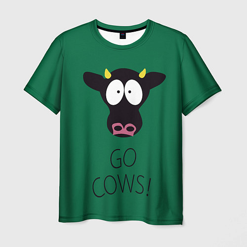 Мужская футболка Go Cows / 3D-принт – фото 1
