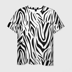 Футболка мужская Черно-белая зебра, цвет: 3D-принт