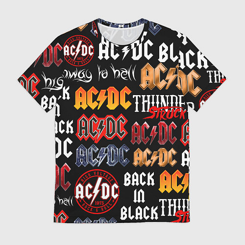Мужская футболка AC DC LOGOBOMBING / 3D-принт – фото 1