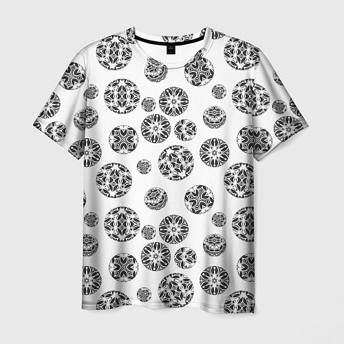Мужская футболка Черно-белый геометрический узор / 3D-принт – фото 1