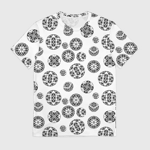 Мужская футболка Черно-белый геометрический узор / 3D-принт – фото 1