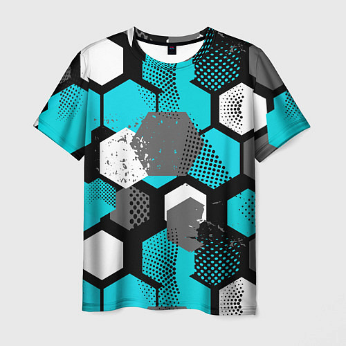 Мужская футболка Геометрия плиты / 3D-принт – фото 1