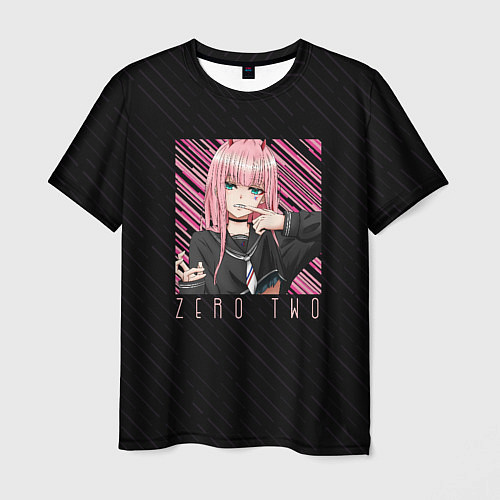 Мужская футболка Zero Two в квадрате / 3D-принт – фото 1