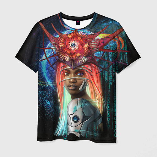 Мужская футболка Cyberpunk girl / 3D-принт – фото 1