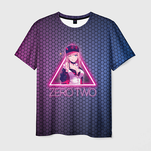 Мужская футболка Zero Two в треугольнике / 3D-принт – фото 1