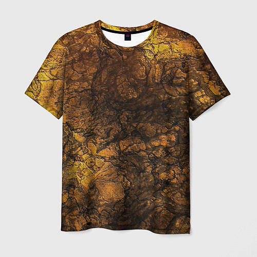 Мужская футболка Желто-черная текстура камня / 3D-принт – фото 1