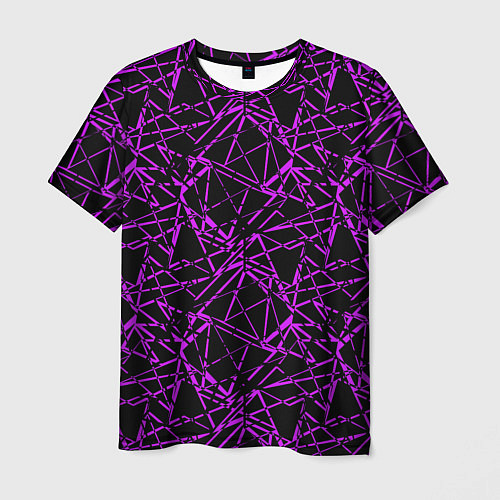Мужская футболка Фиолетово-черный абстрактный узор / 3D-принт – фото 1