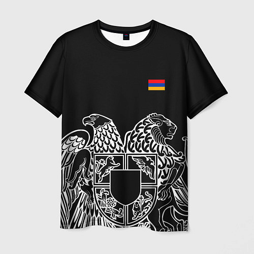 Мужская футболка Герб Армении и флаг / 3D-принт – фото 1