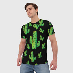 Футболка мужская Cactus Time - Веселые кактусы, цвет: 3D-принт — фото 2