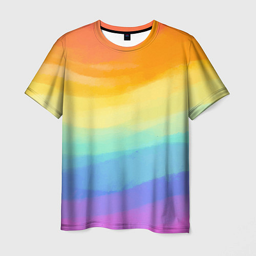 Мужская футболка РАДУЖНЫЕ ВОЛНЫ RAINBOW WAVES Z / 3D-принт – фото 1