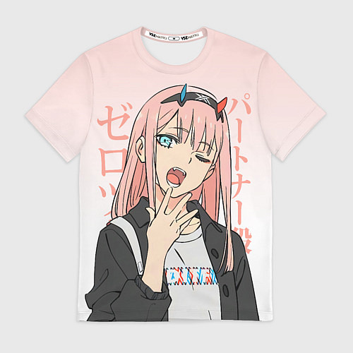 Мужская футболка Zero Two Darling in the Franxx / 3D-принт – фото 1