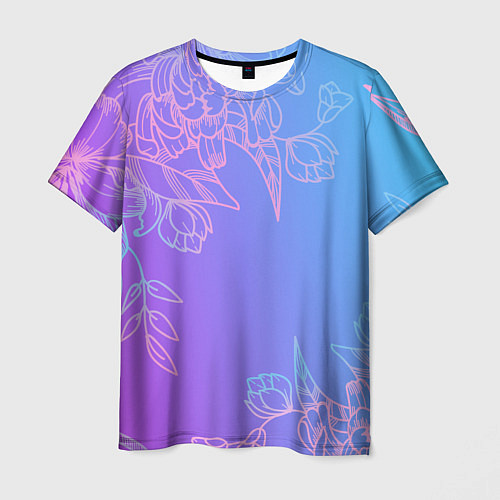 Мужская футболка Цветочный Градиент / 3D-принт – фото 1