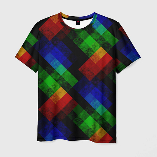 Мужская футболка Разноцветный мраморный узор / 3D-принт – фото 1