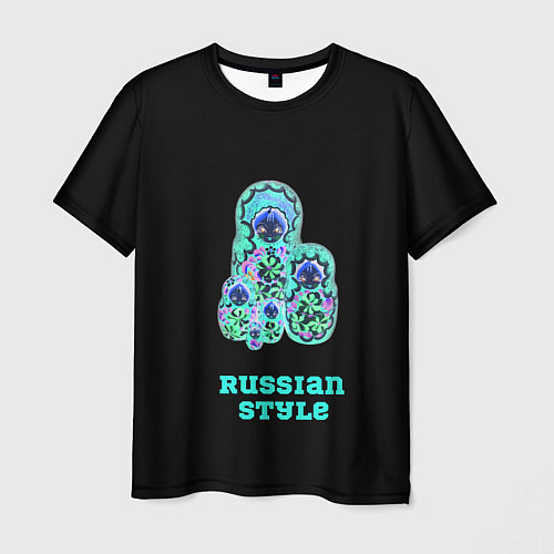 Мужская футболка Русский стиль матрешка / 3D-принт – фото 1