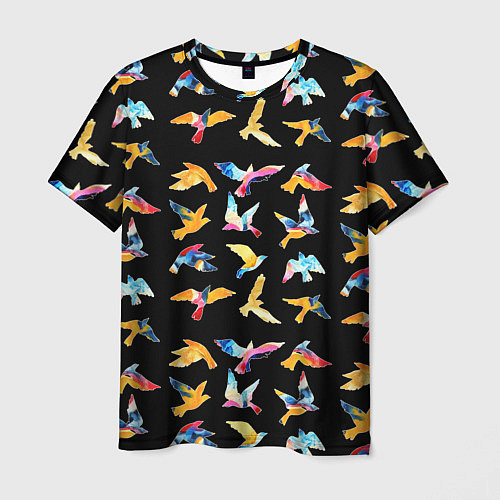 Мужская футболка Акварельные птица / 3D-принт – фото 1