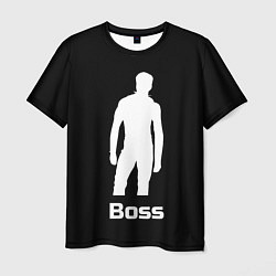 Футболка мужская Boss of the gym on black, цвет: 3D-принт