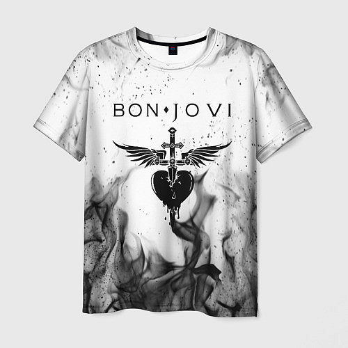Мужская футболка BON JOVI HEART СЕРДЦЕ / 3D-принт – фото 1