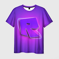 Футболка мужская ROBLOX NEON LOGO РОБЛОКС, цвет: 3D-принт