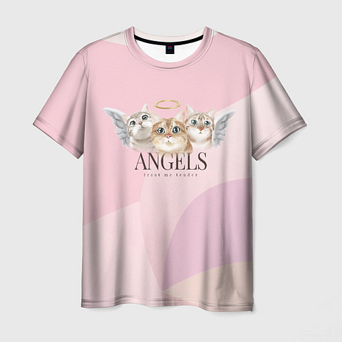 Мужская футболка Кошечки - ангелы / 3D-принт – фото 1
