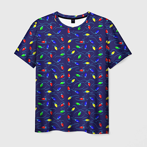 Мужская футболка Разноцветные Лампочки / 3D-принт – фото 1
